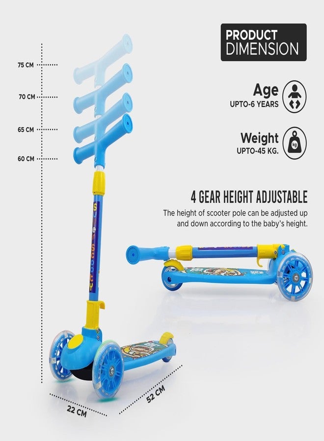 Drumstone (𝗦𝗽𝗲𝗰𝗶𝗮𝗹 𝟭𝟬 𝗬𝗲𝗮𝗿𝘀 𝗪𝗮𝗿𝗿𝗮𝗻𝘁𝘆) Adjustable Foldable Kids Scooter with LED Light Wheels for 3-14 Years - Strong Metal Frame, PVC Wheels, Non-Slip Base & Comfortable Grip - Image 5